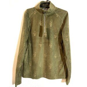 Killtec NWT Women's Olive Floral Leaf Print POJO Ski Sweater, Size 12
